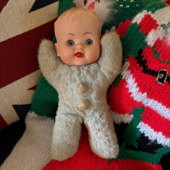 Vintage Other - 1950's Baby Boy Plush Body Rubber Head